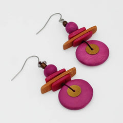 Sylca Designs Drop Earrings, Assuta, Fuchsia