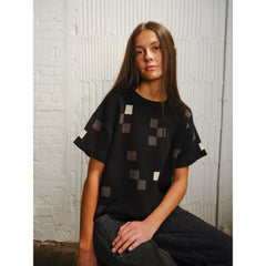 The Endery Tee, Albers, Obsidian, Charcoal/White/Pale Brown