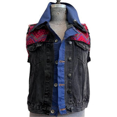 Catherine Bacon Vest, Wump, Vintage Embroidery, Black/Blue, M
