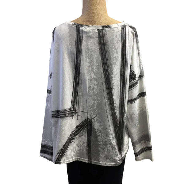 Andrea Geer Crop Top, Black/White, M/L