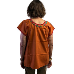 Miriam Campos Top, Embroidered, Shedron/Multicolored, M/L