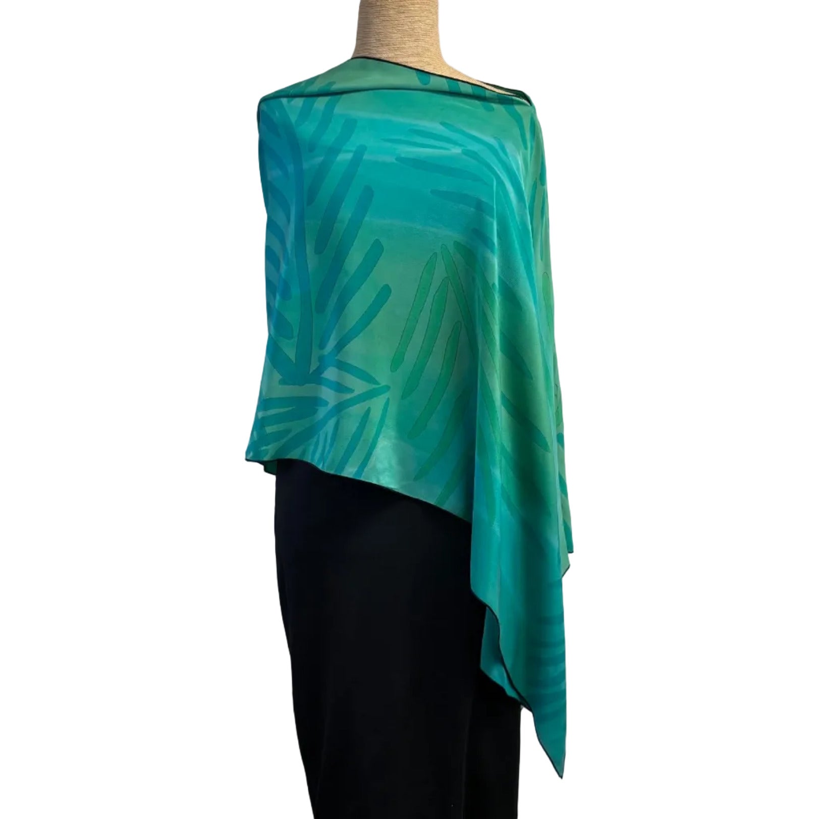 Kay Chapman Poncho, Palms, Seafoam, OS