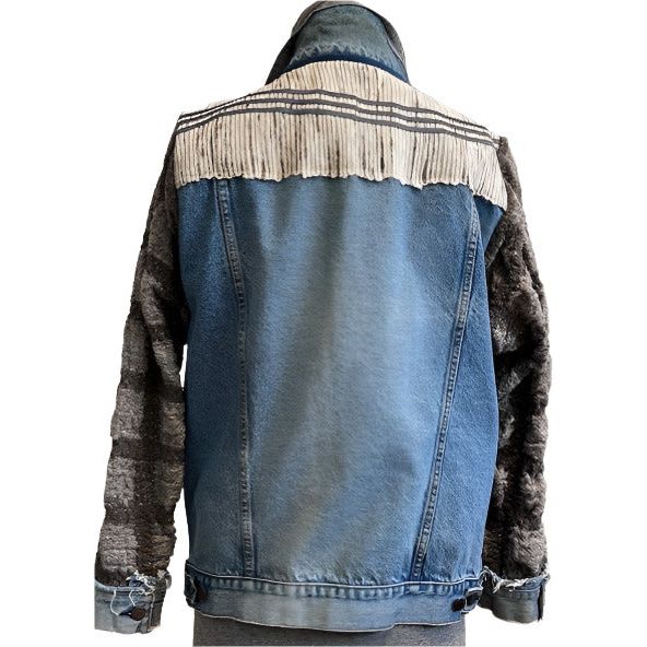Catherine Bacon Jean Jacket, Wump, Sleeves Couture Izzy Miyake L