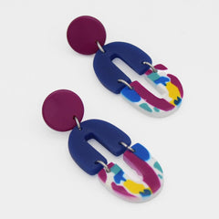 Sylca Designs Earrings, Studs, Vivid Fusion, Purple/Blue/Multi-Color
