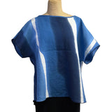 Kay Chapman Crop Top, White/Blues L