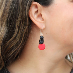 Sylca Designs Earrings, Dusk, Red/Black