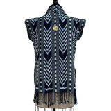 Holly Badgley Cowl Tunic, Ikat, Blue, S/M