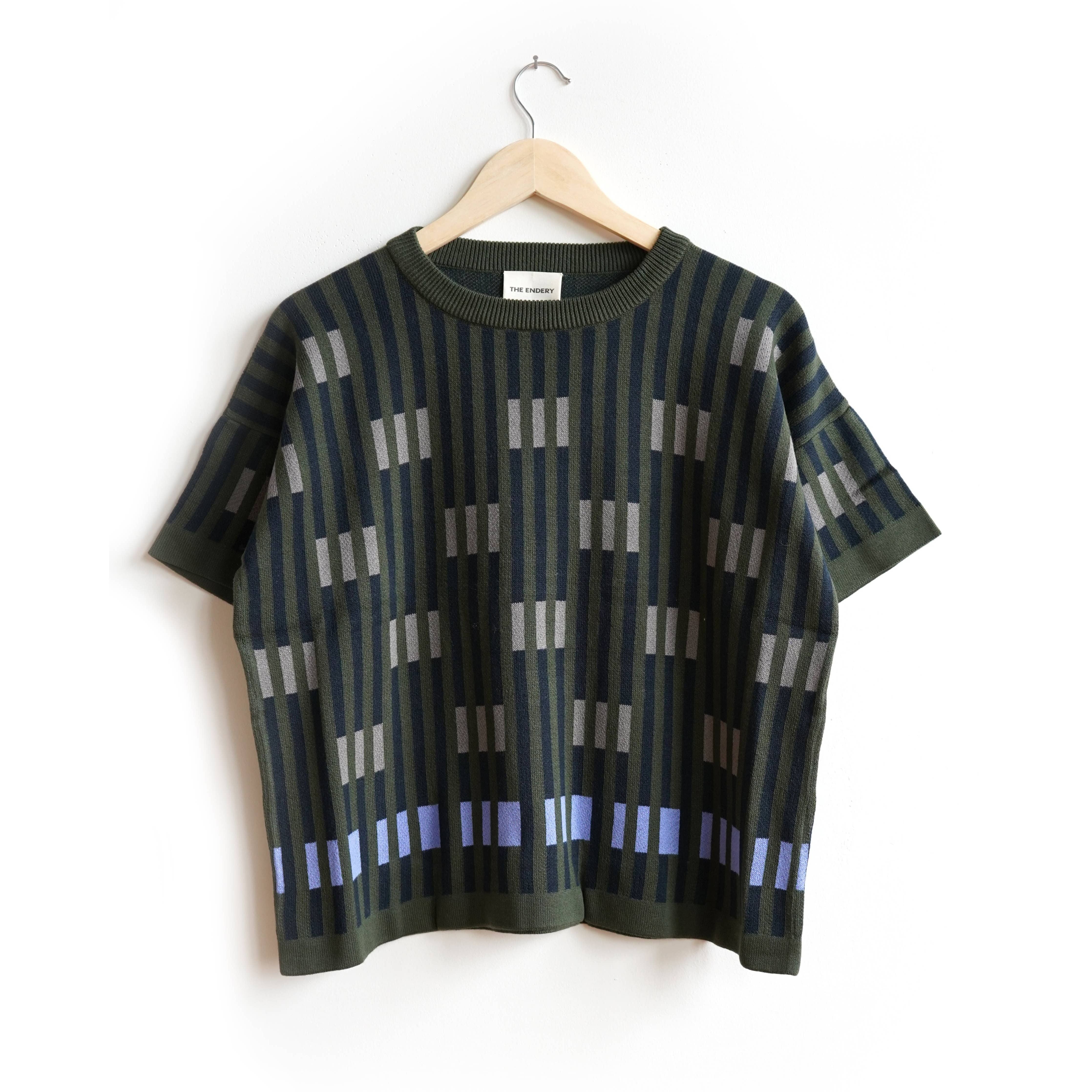 The Endery Tee, Bauhaus, Cinder, Green/Tan/Periwinkle/Black