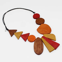 Sylca Designs Necklace, Alexis, Long, Orange/Brown/Red