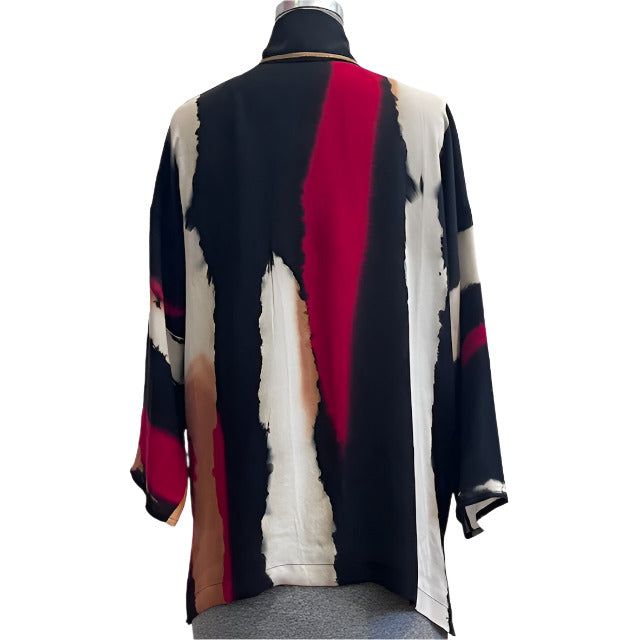 Catherine Bacon Kimono, Painted, Red/Black/Camel, M-XL