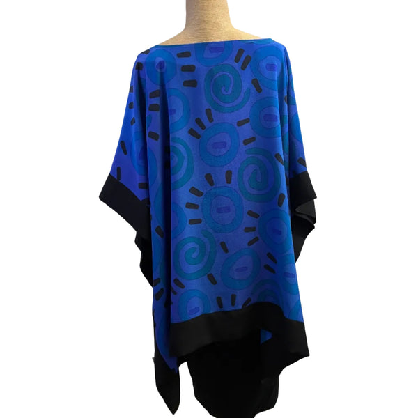 Kay Chapman Tunic, Elia, Spiral, Periwinkle,Turquoise OS