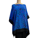 Kay Chapman Tunic, Elia, Spiral, Periwinkle,Turquoise OS
