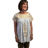 Miriam Campos Blouse, San Antonino, White/Gold, M