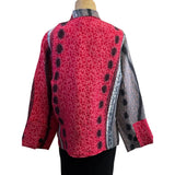 Kay Chapman Jacket, Loop Button,  Red/Gray Ariel, XS
