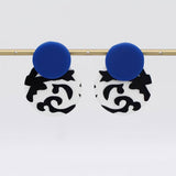 Sylca Designs Earrings, Lola, Blue/Black/White