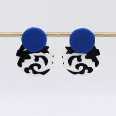Sylca Designs Earrings, Lola, Blue/Black/White