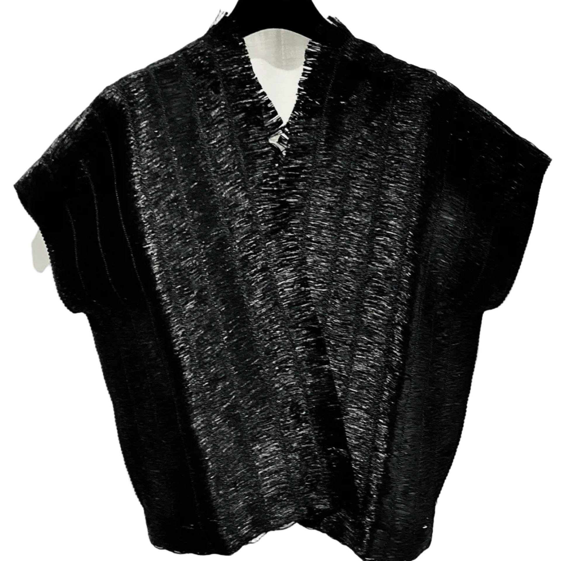 Pier Antonio Gaspari Vest, Raffia, Black S & M/L