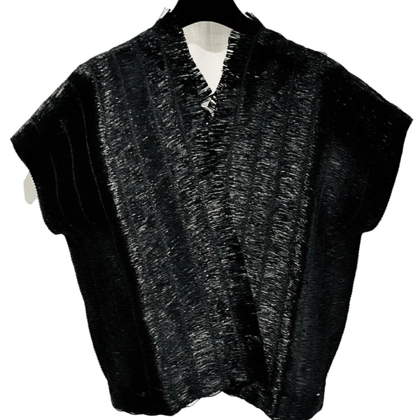 Pier Antonio Gaspari Vest, Raffia, Black S & M/L