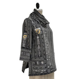 Holly Badgley Cowl Tunic, Cotton Ikat, Pewter, S
