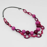 Sylca Designs Necklace, Link, Double Strand, Fuchsia