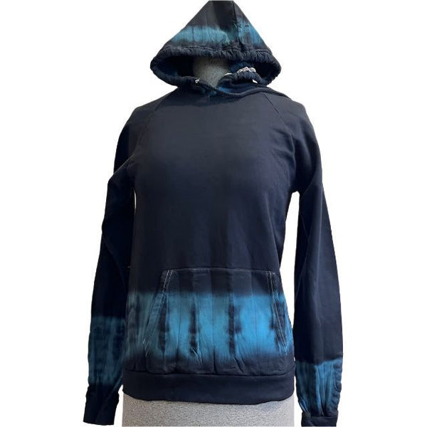 Catherine Bacon Hoodie, Wump, Shibori, Black/Turquoise