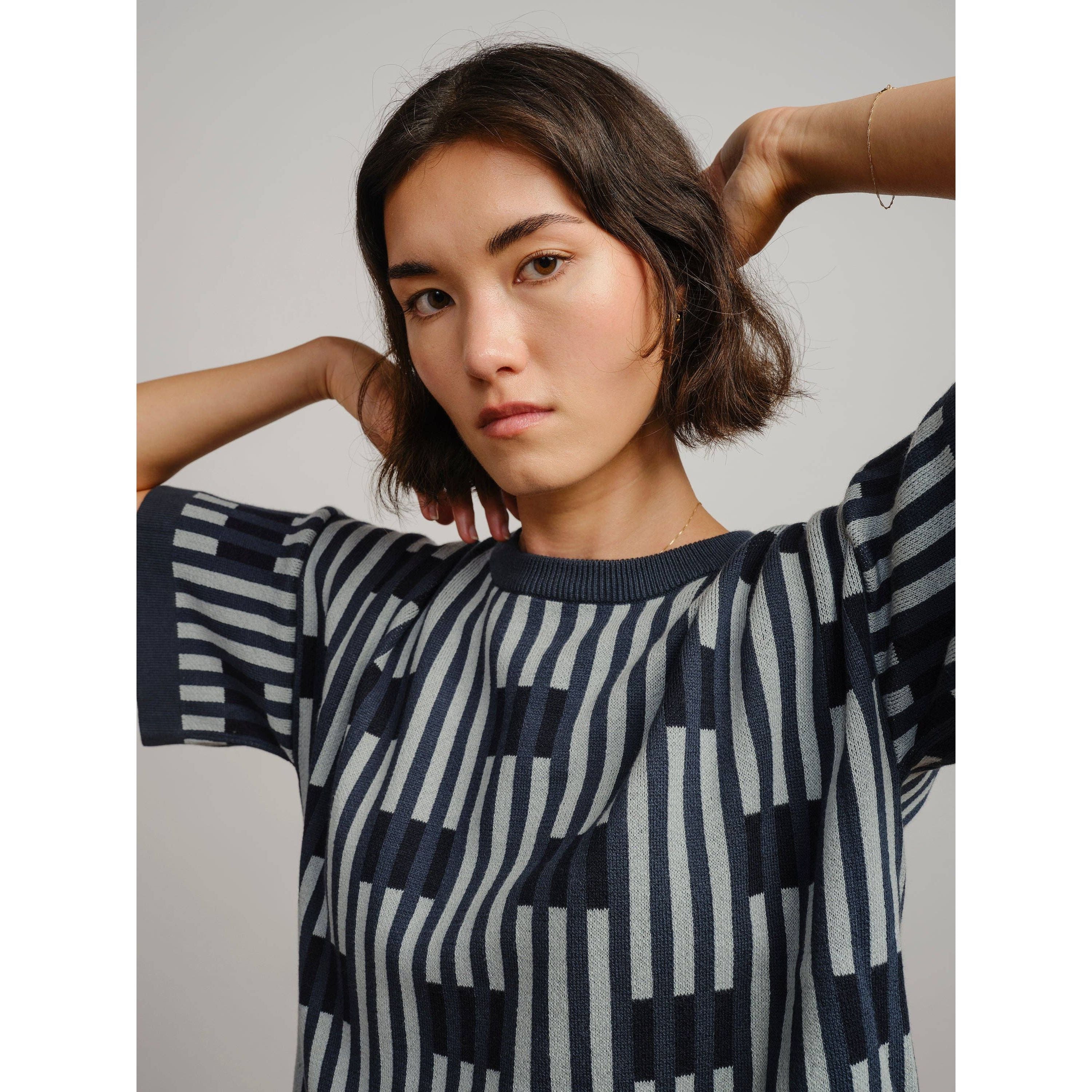 The Endery Tee, Bauhaus, Cinder, Green/Tan/Periwinkle/Black