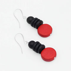 Sylca Designs Earrings, Dusk, Red/Black
