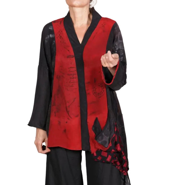 Tatiana Palnitska Tunic, An Unclassic Take On Classic Red/Black OS Fits XS-XL