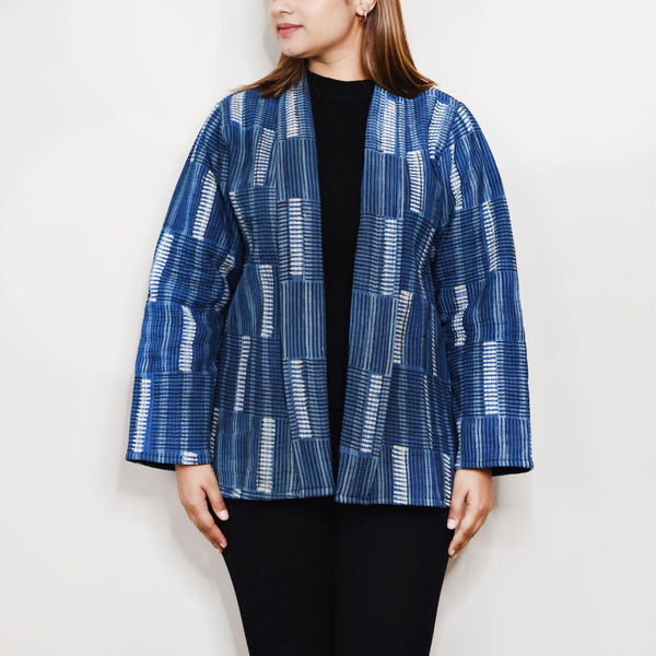 Sudarshan Jacket, Blue/White/Black S & M/L
