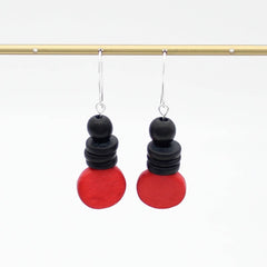 Sylca Designs Earrings, Dusk, Red/Black