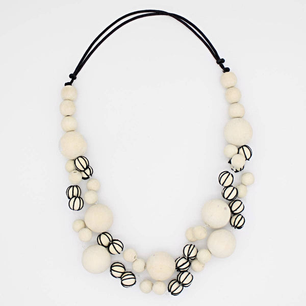 Sylca Designs Necklace, Britta Bubble, Ivory/Black