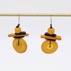 Sylca Designs Drop Earrings, Assuta, Mustard