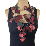 Annemieke Broenink Necklace, Square Polka Dot Metallic, Red/Rose