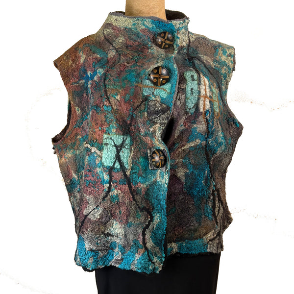 Beth Marx Vest, Blue/Brown, S/M