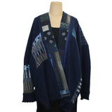 Catherine Bacon Kimono, Fragments of Midnight, Indigo Mosaic OS Fits M-XL