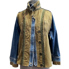 Catherine Bacon Jacket, Denim & Khaki, Vintage Trim, L