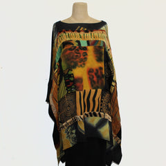 Catherine Bacon Tunic, Mosaic, Butterfly, Pumpkin/Gold/Black, OS