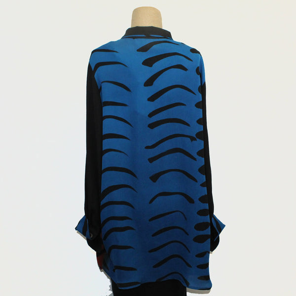Catherine Bacon Shirt, Tibetan Tiger, Red/Blue/Black, M/L