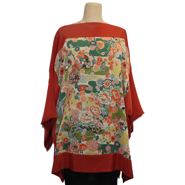 Constance West Kimono, Court Carriage Persimmon & Green, OS