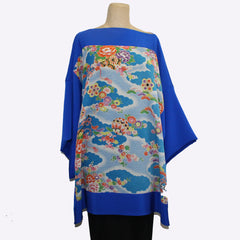 Constance West Kimono, Court Carriage, Cobalt