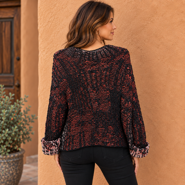 Pier Antonio Gaspari Sweater, Painted, Red/Black S & M/L