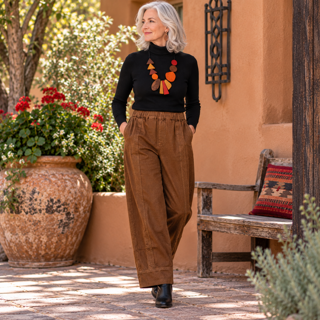 Cynthia Ashby Pants, Dibs, Saddle, Brown XS & S/M
