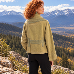 Cynthia Ashby Jacket, Pilot, Tapestry, Mustard Yellow/Pale Green S & M/L