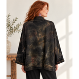 Cynthia Ashby Sweater, V-Neck, Nova, Black/Bronze/Burgundy, Fits M-XL
