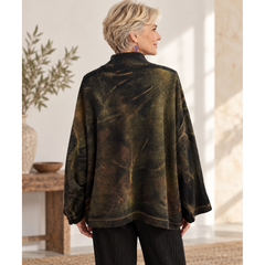 Cynthia Ashby Sweater, V-Neck, Nova, Green/Black/Rust, Fits M-XL
