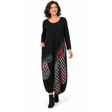 Mara Gibbucci Dress, Artistic Print, Black/Red  M