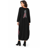 Mara Gibbucci Dress, Artistic Print, Black/Red  M