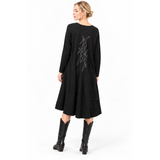 Mara Gibbucci Dress, Artistic Print, Shanter, Black/Grey S