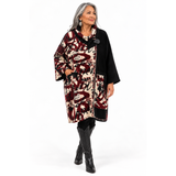 Mara Gibbucci Coat, Black/White/Maroon S/M & XL/XXL