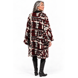 Mara Gibbucci Coat, Black/White/Maroon S/M & XL/XXL